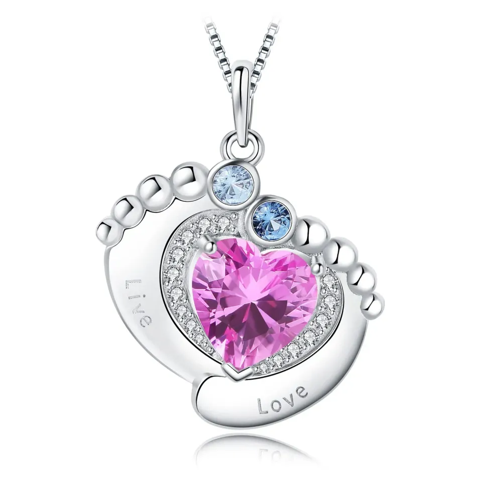 JewelryPalace Cuore Rosa 2.6ct Collana Argento 925 45cm