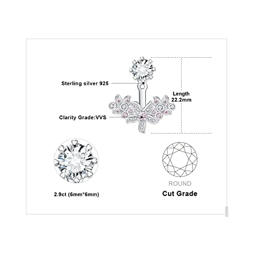 JewelryPalace Fiori 3ct Orecchini Argento Zirconia Rosa