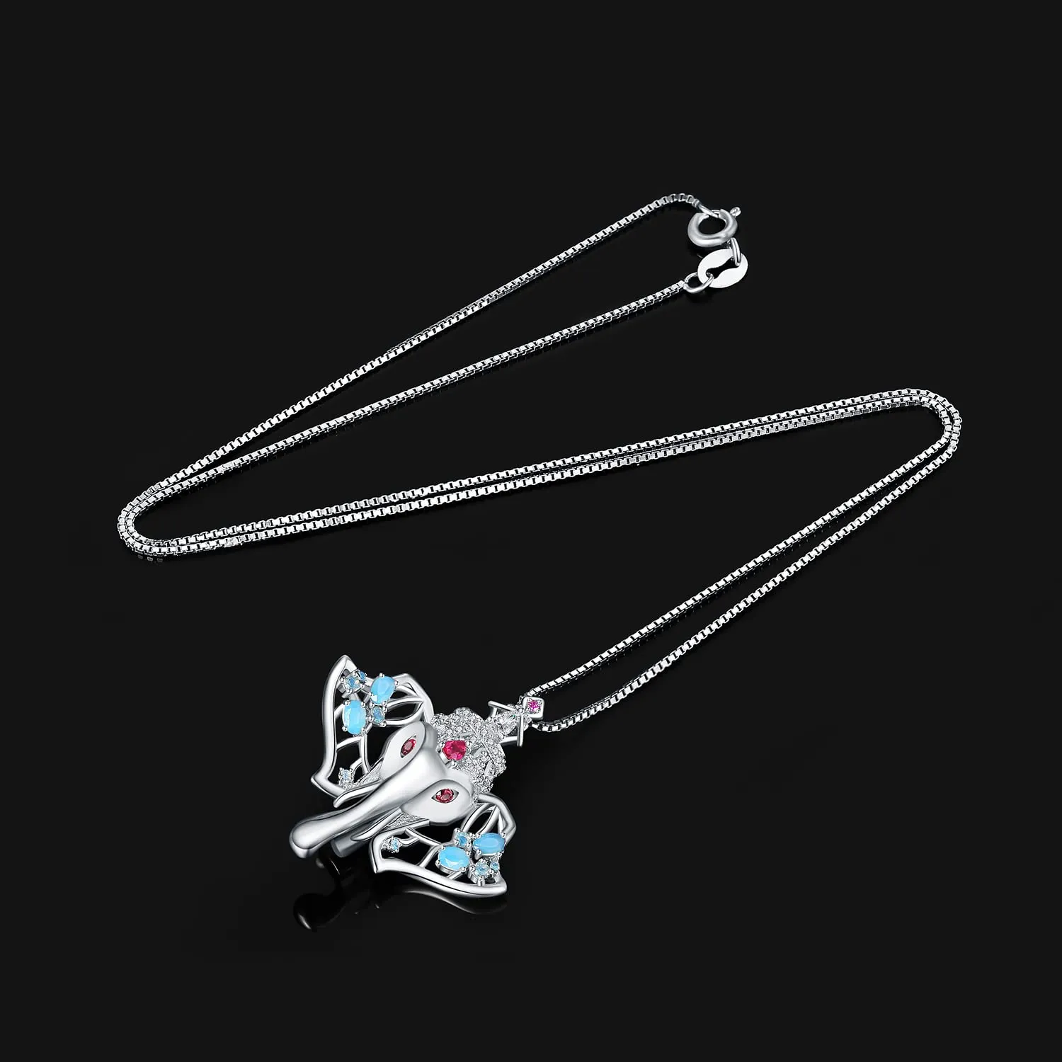 JewelryPalace Elefante 0.6ct Collana Argento Rubino Rosso 45cm
