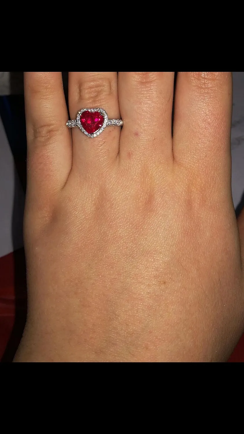 JewelryPalace Cuore dell'Oceano Halo anello rubino 14.5