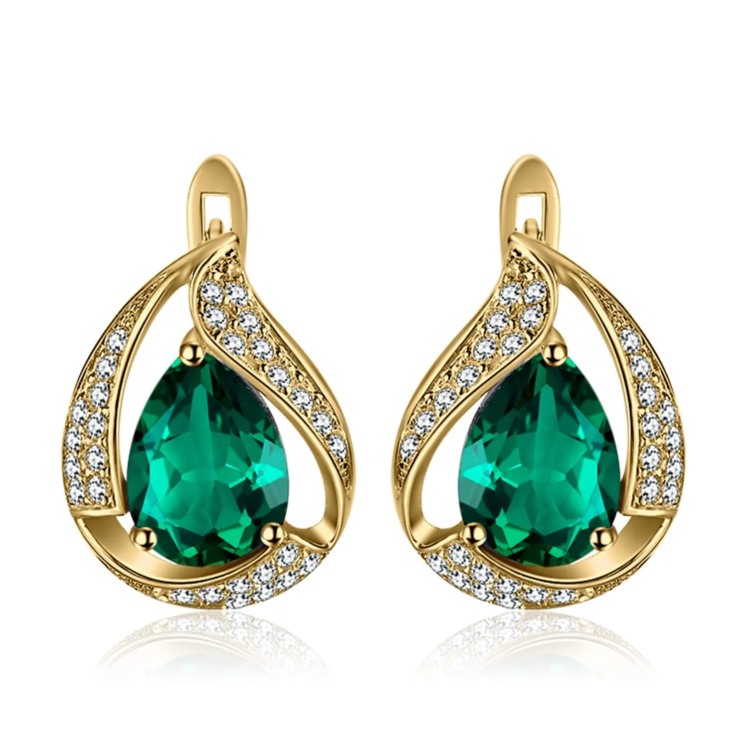 JewelryPalace 3.7ct Pera hoop orecchini argento smeraldo