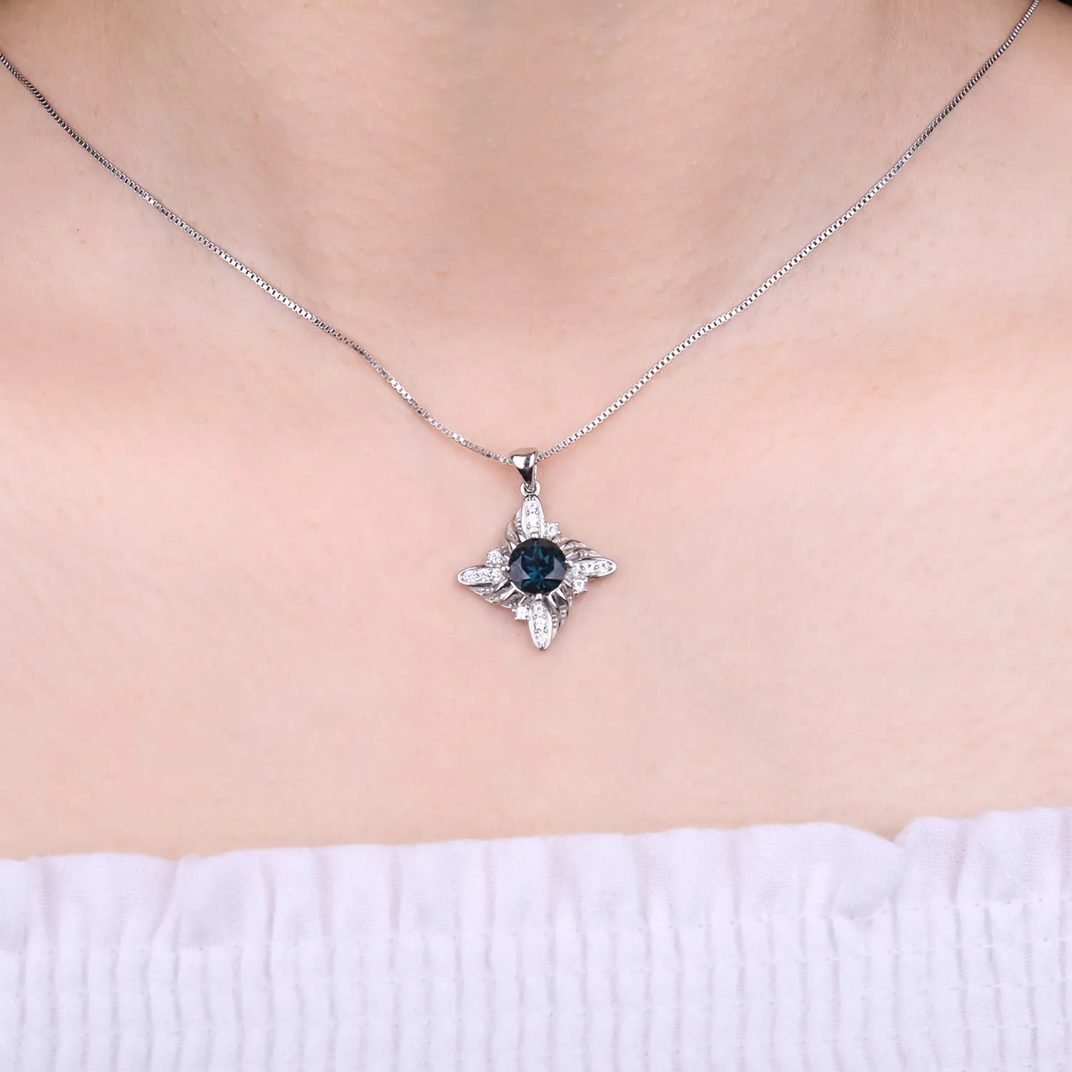 JewelryPalace Mulino a Vento 2.3ct collana topazio blu 45cm