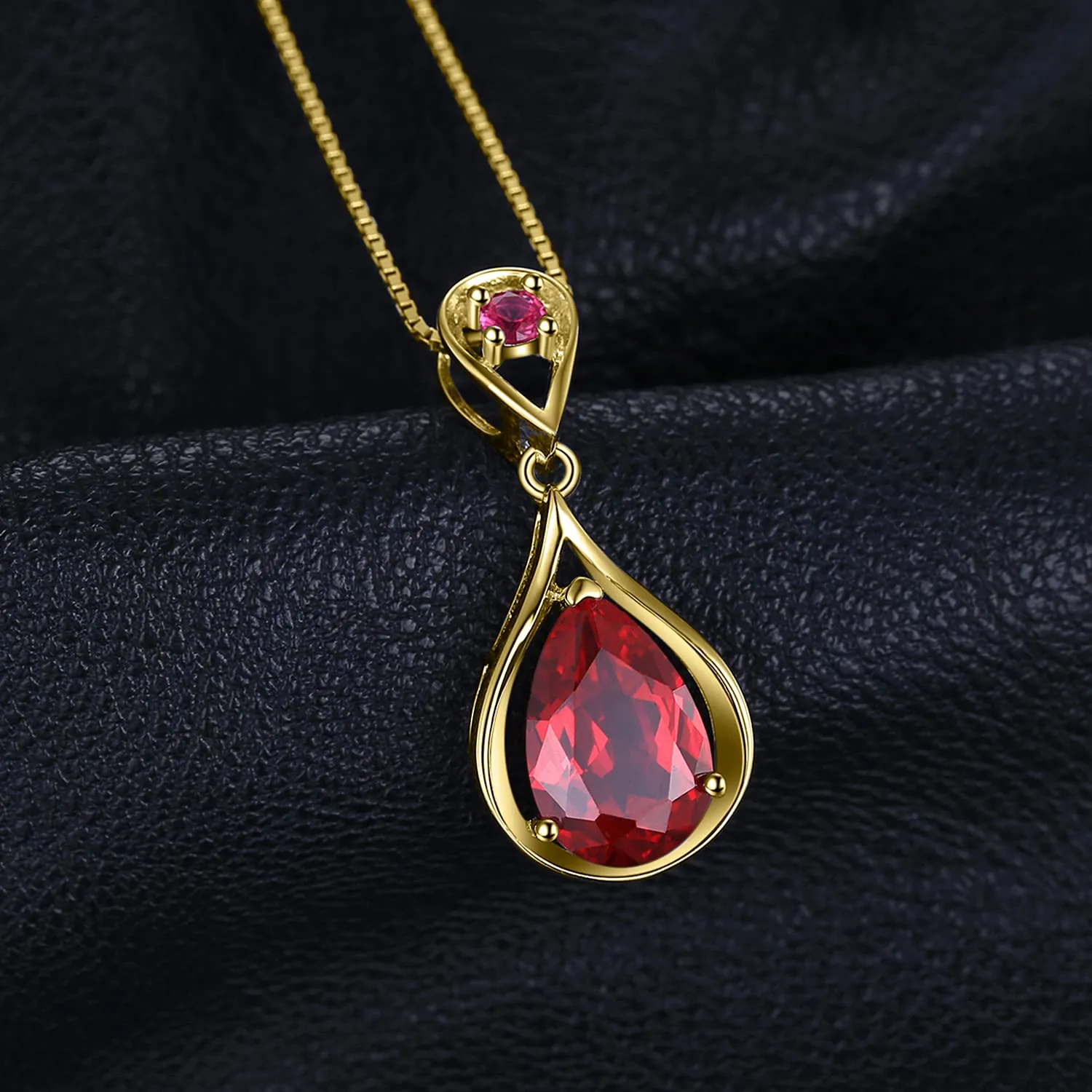JewelryPalace Infinito 4ct collana oro rubino goccia 45cm