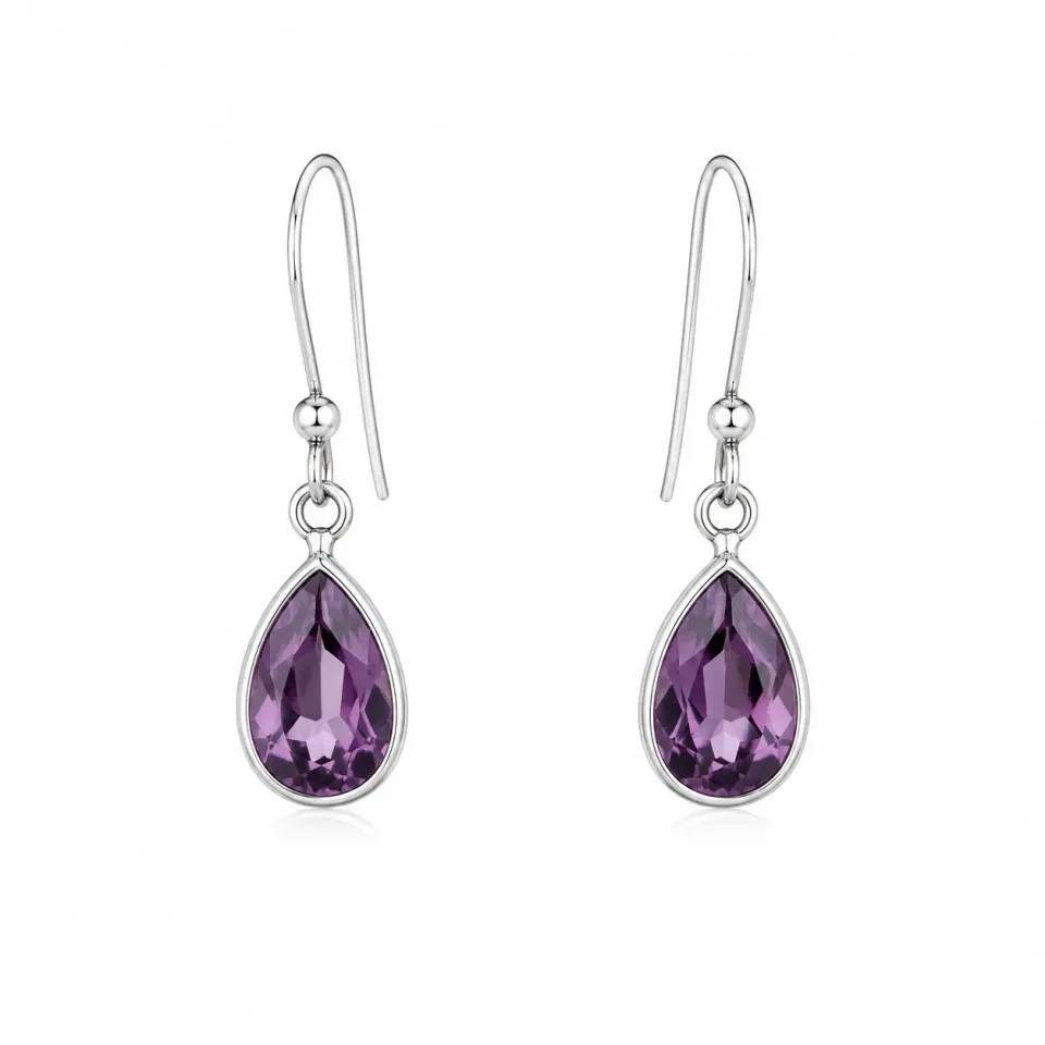 Victoria Jane Amethyst Teardrop orecchini argento ametista