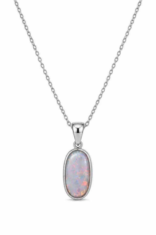 Victoria Jane White Shimmer collana pendente opale bianco