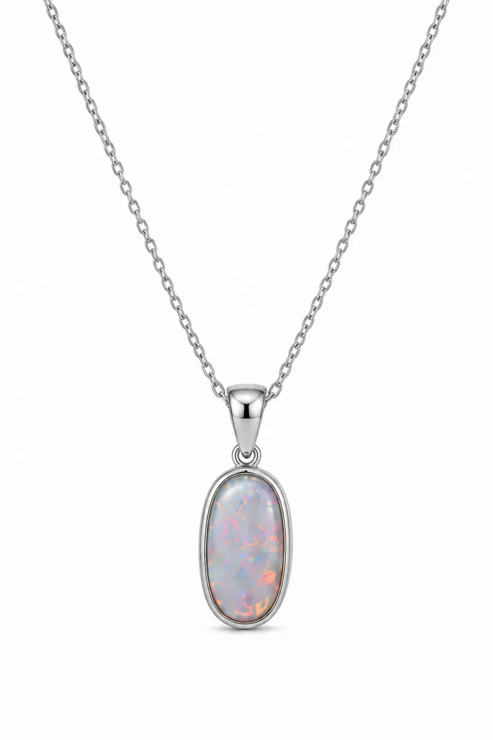 Victoria Jane White Shimmer collana pendente opale bianco