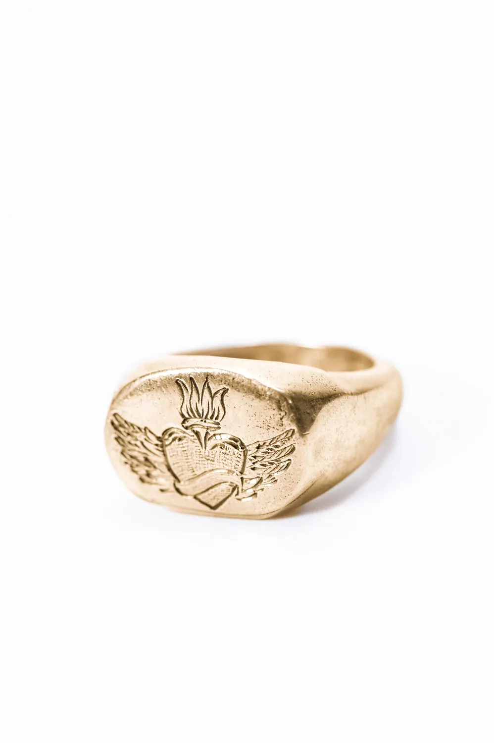 Flor Rubaja Cuore anello chevalier placcato oro