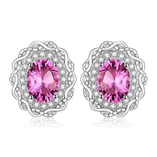 JewelryPalace Halo Infinito 1ct orecchini oro rosa topazio