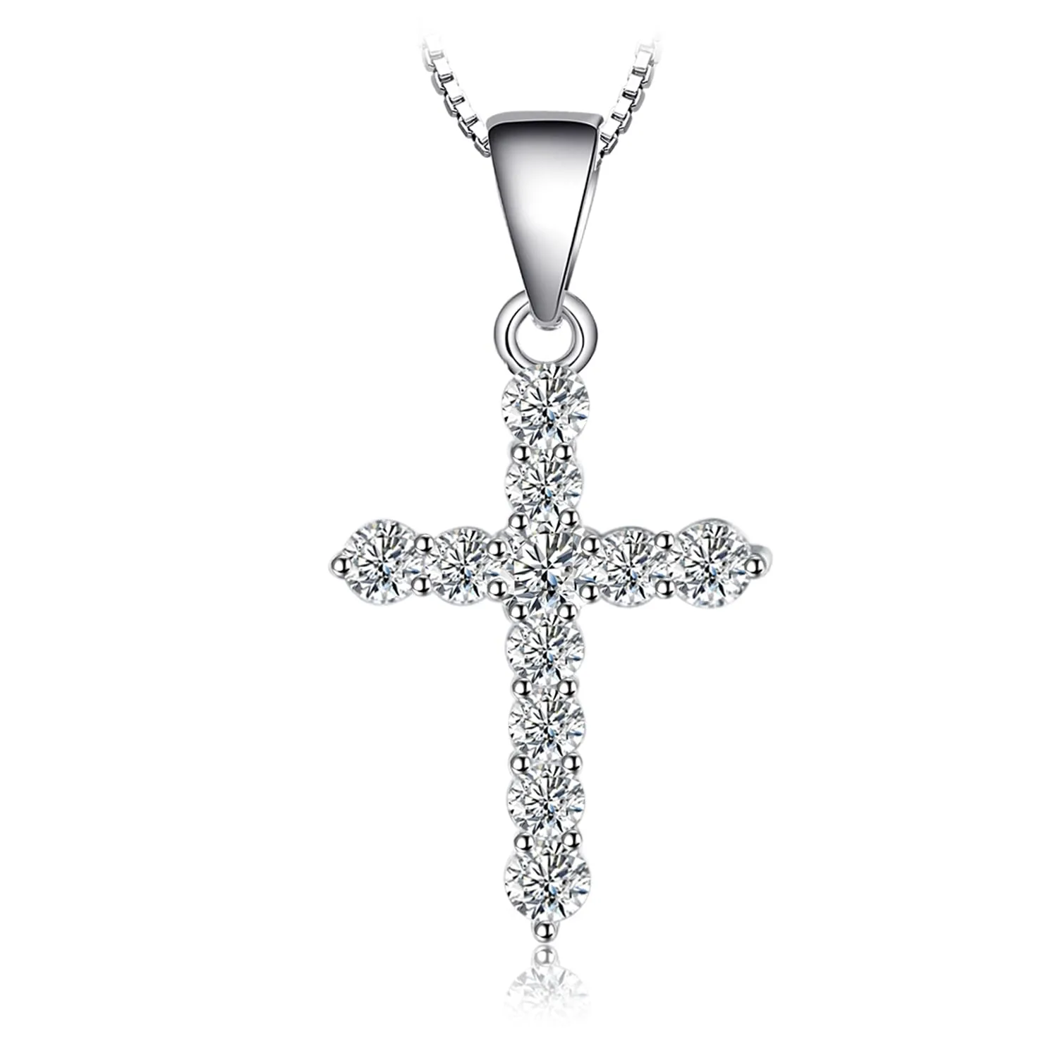 JewelryPalace 0.7ct collana croce argento 45cm zirconia