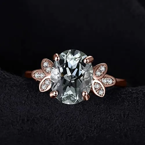 JewelryPalace Classico Anello Argento 925 Ametista Verde Ovale