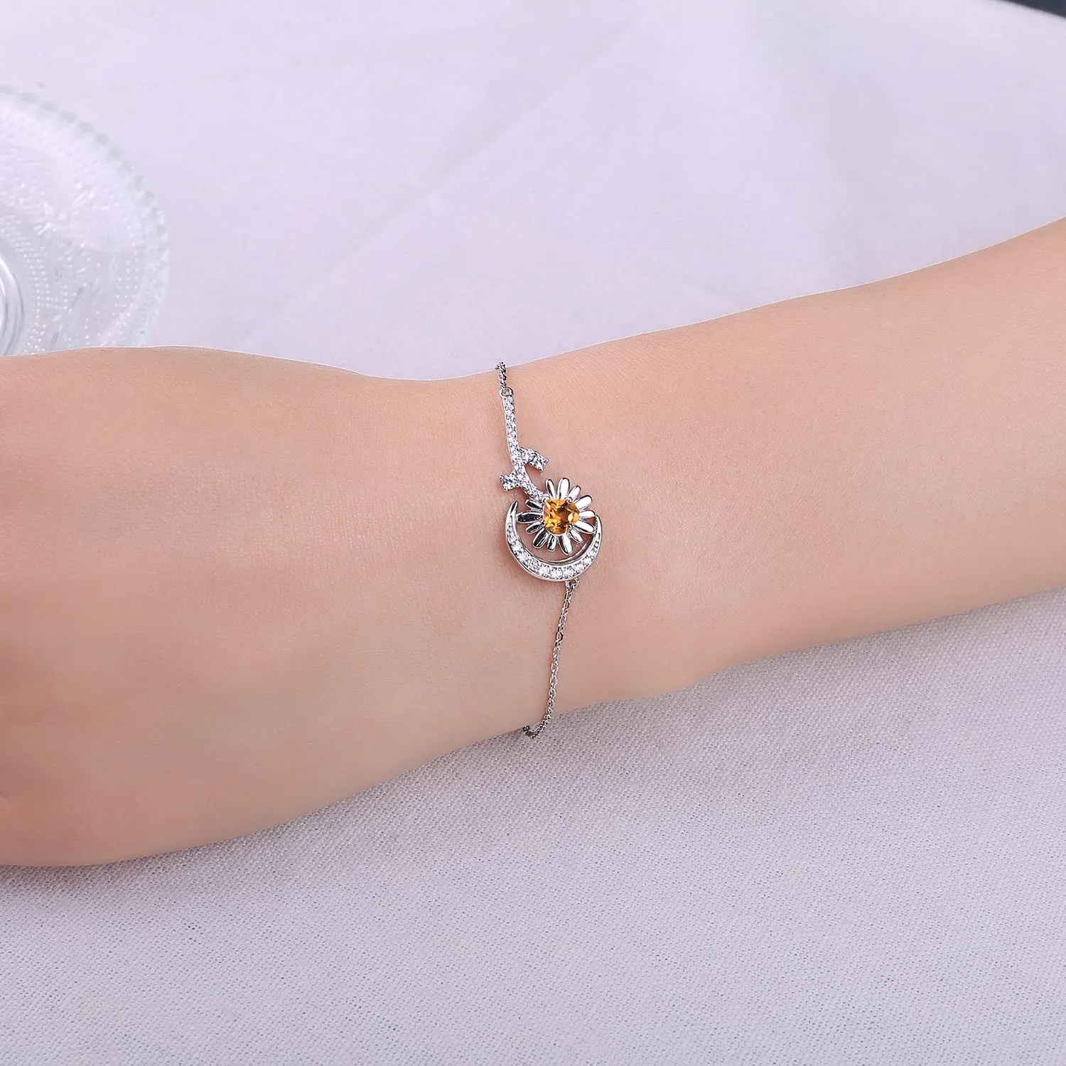 JewelryPalace Girasole bracciale argento 925 citrino cuore