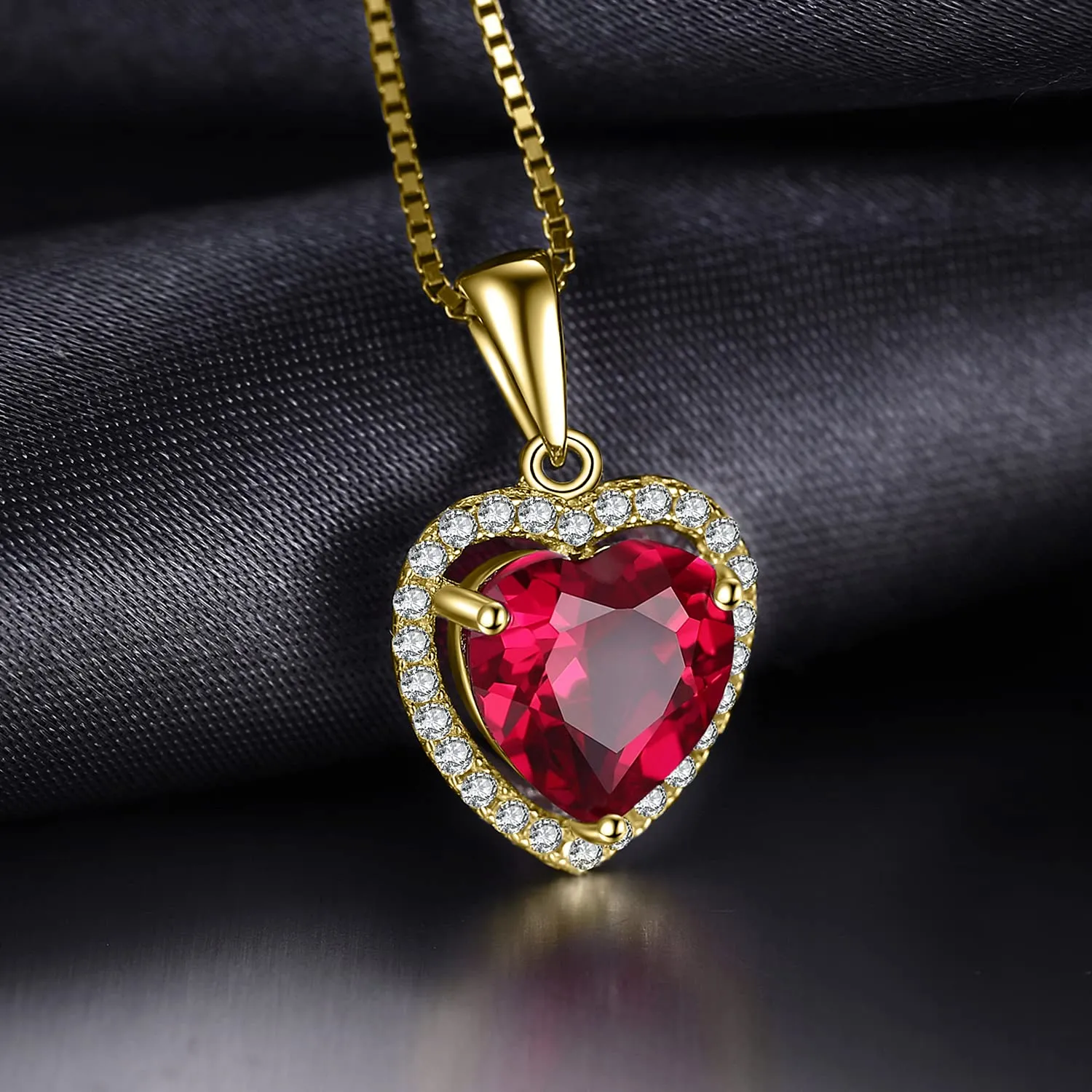 JewelryPalace Cuore 4ct Rubino collana oro 45cm rosso