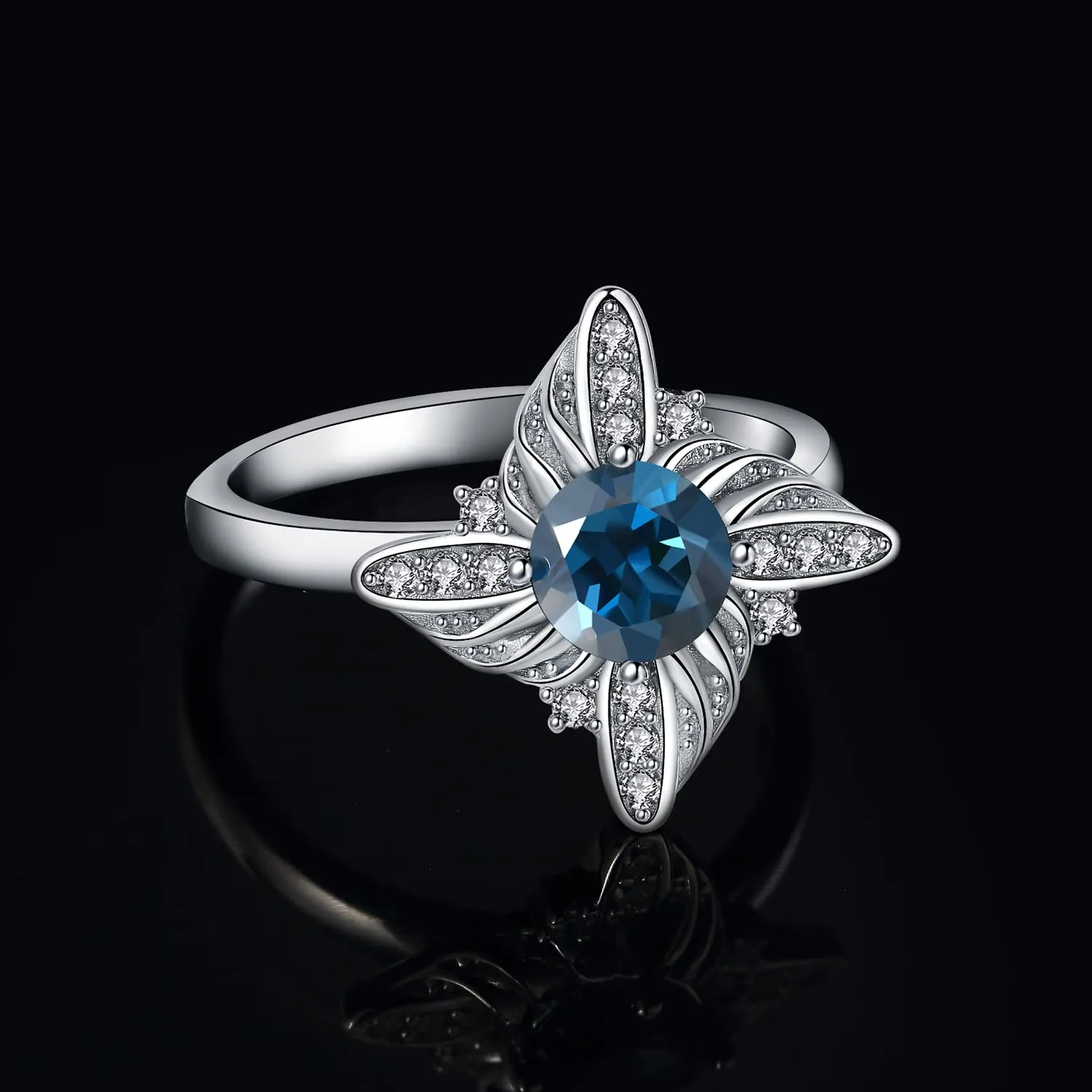 JewelryPalace Mulino Topazio Anello Argento 925 1.2ct