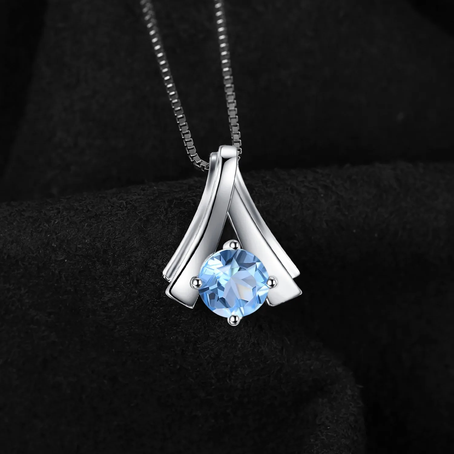 JewelryPalace Ventaglio collana topazio azzurro 45cm argento