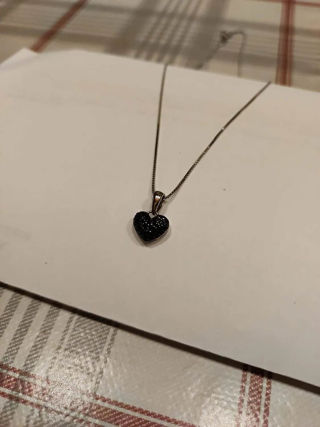 JewelryPalace Cuore 0.14ct Spinello Nero collana argento 925