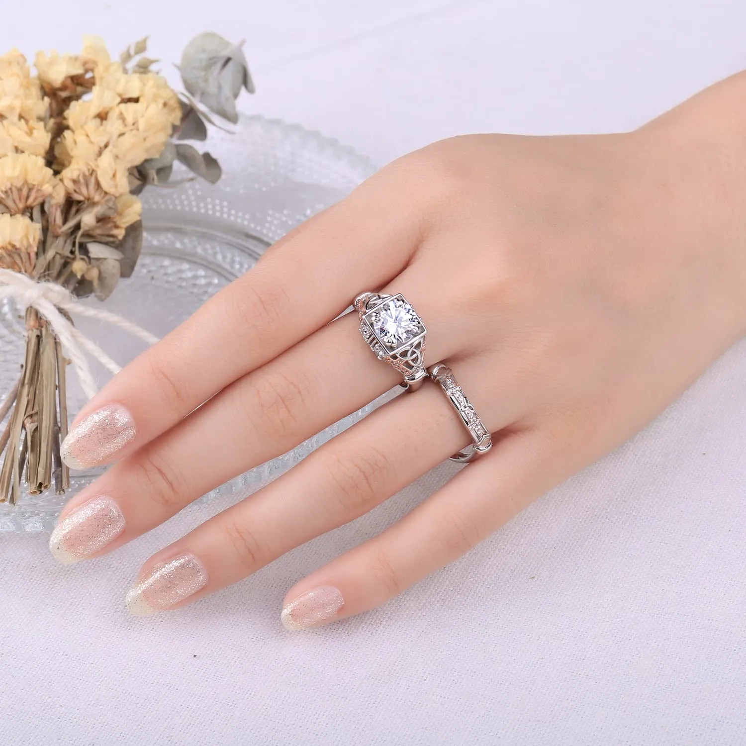 JewelryPalace Cuore Puzzle anello argento 925 zirconia