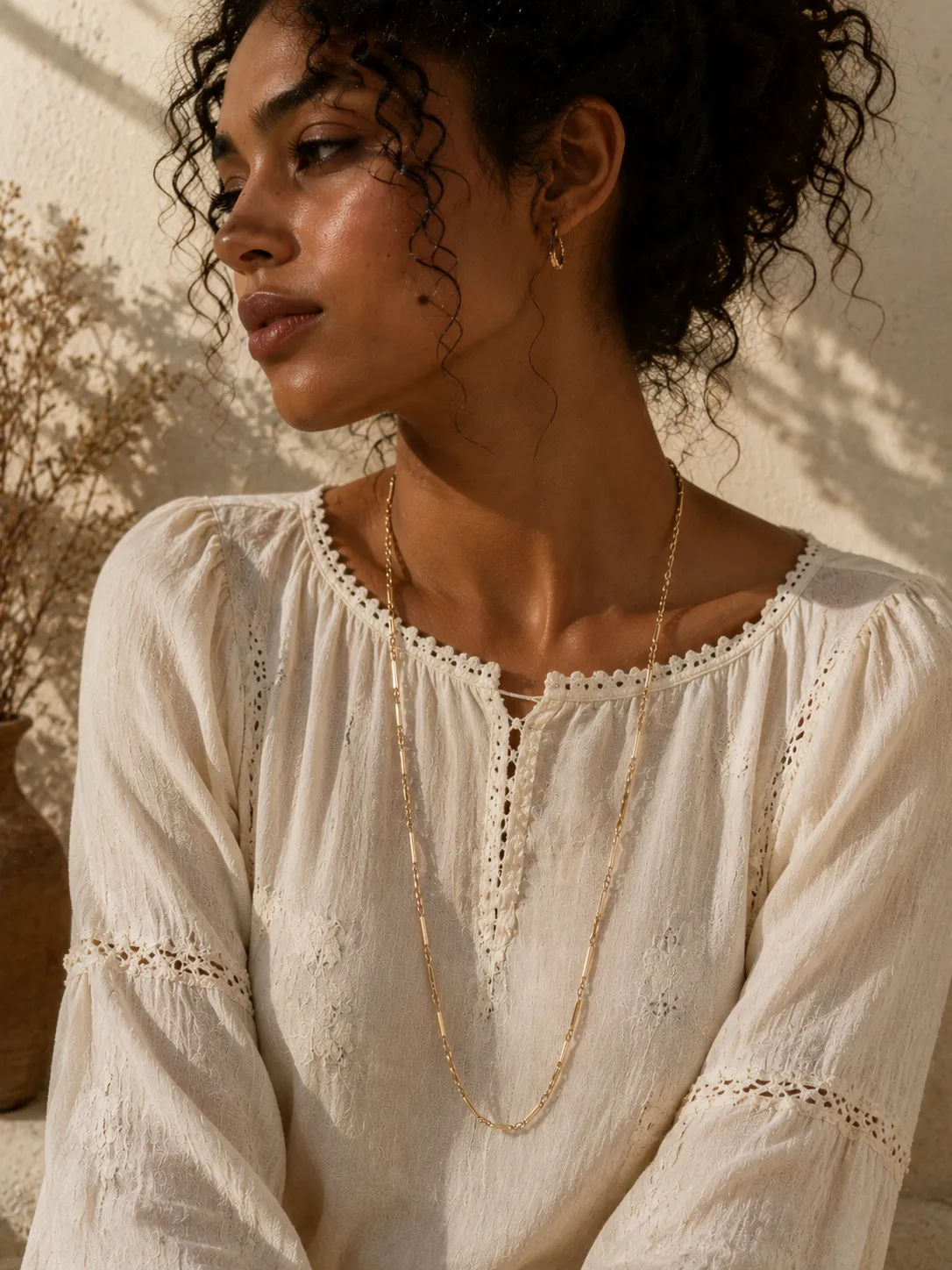 Victoria Jane Bar Twist collana oro 9ct 30 pollici alternata