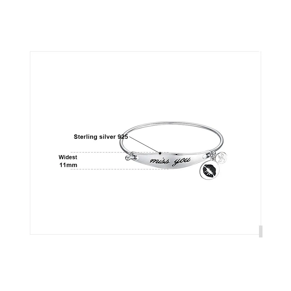 JewelryPalace Miss You Dangle Lip Kiss bracciale argento 925 sigillo