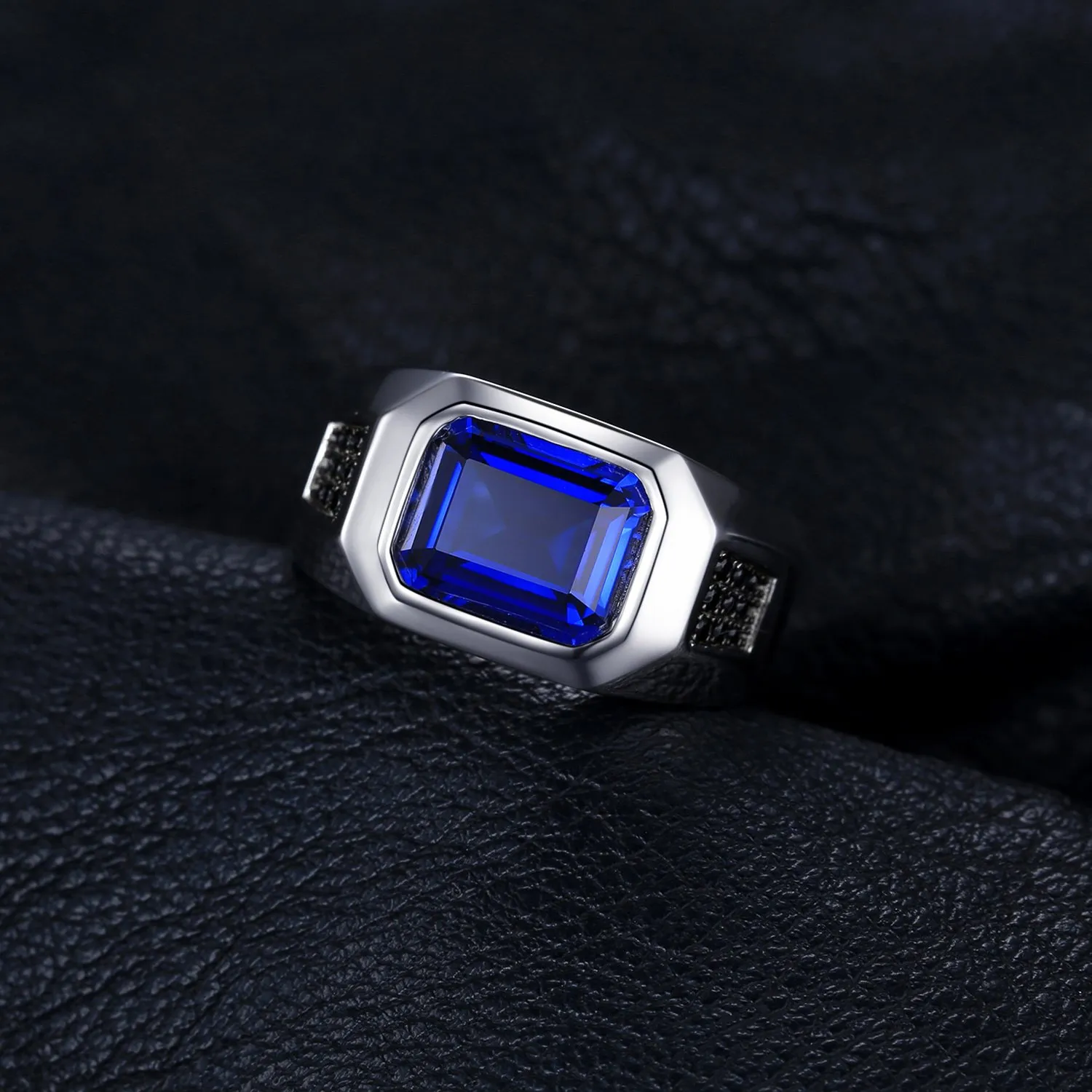 JewelryPalace Zaffiro Blu Anello Uomo Argento 925 misura 17