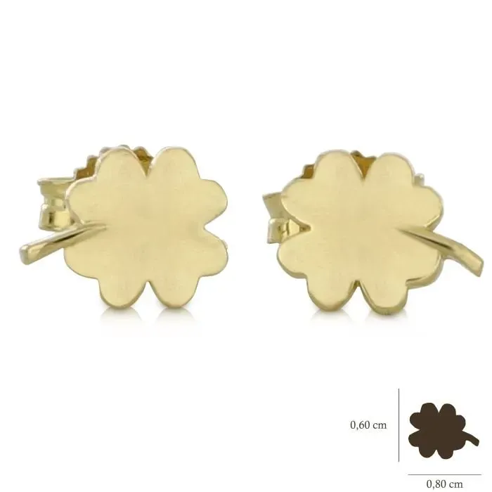 Gioielli Celiento Orecchini Quadrifoglio Oro Giallo 18kt Donna