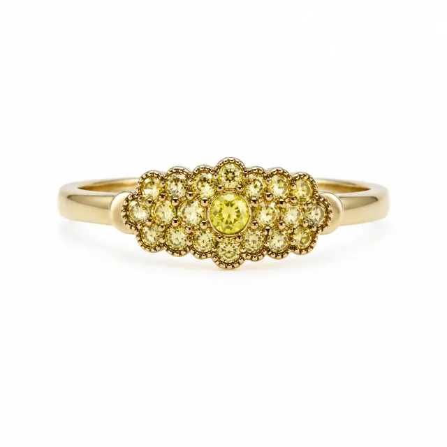 Victoria Jane Summer Sapphire anello oro 9ct zaffiri gialli