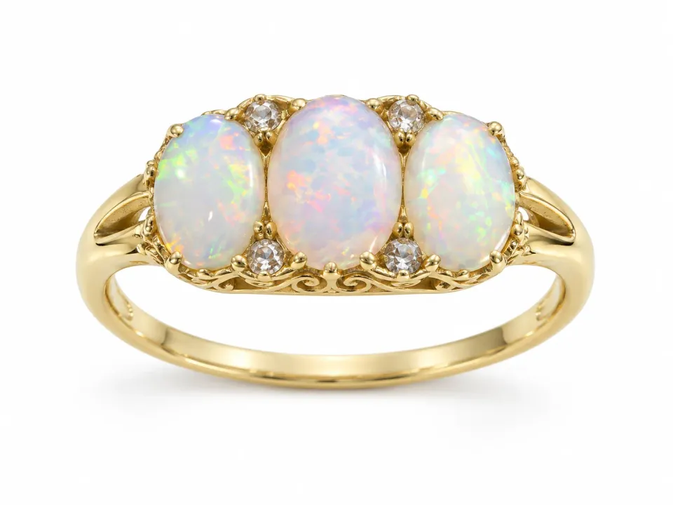 Victoria Jane 3 Opali Anello Oro 18ct Diamanti