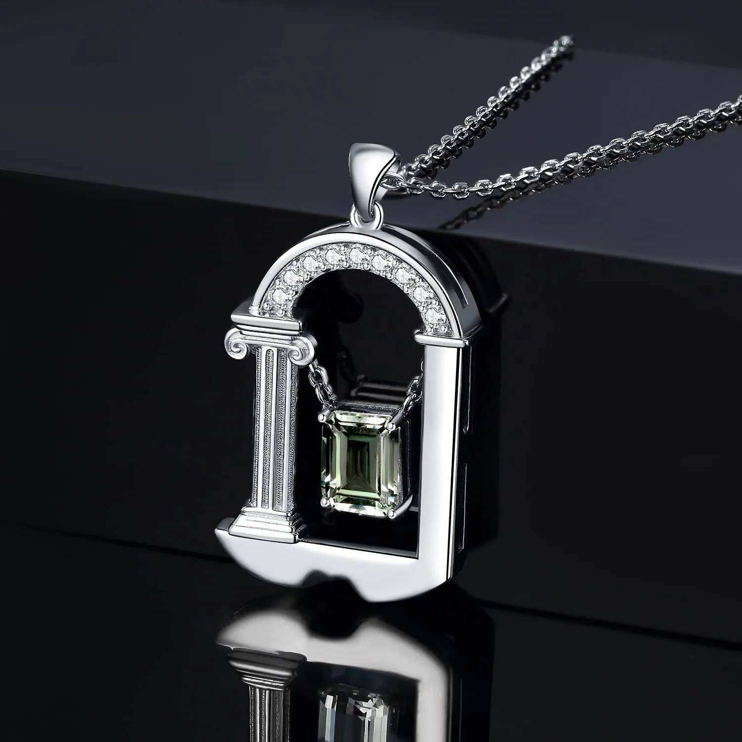 JewelryPalace Architettura Collana Argento 925 Ametista Verde 2ct