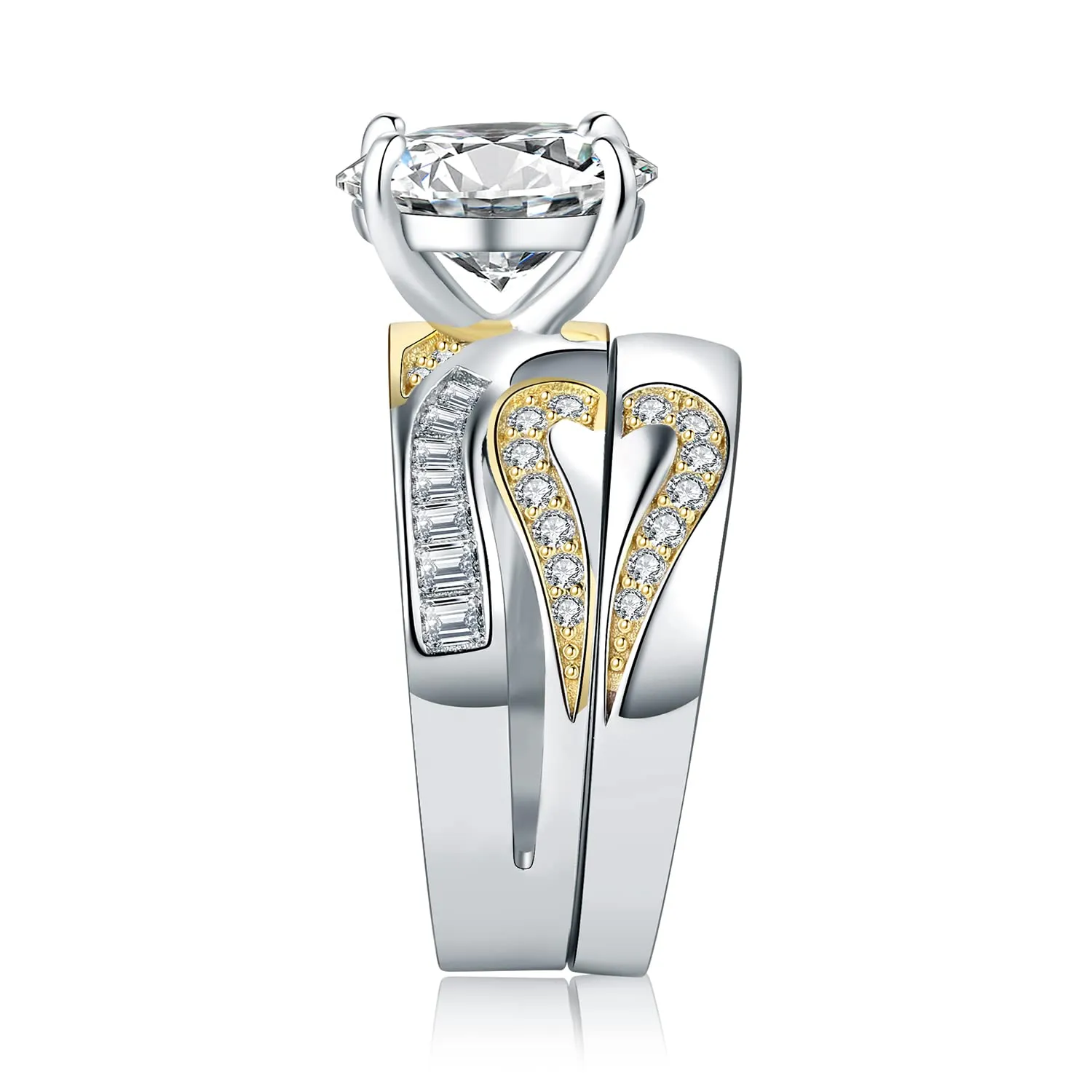 JewelryPalace Cuore Puzzle Solitario anello oro rosa zirconia