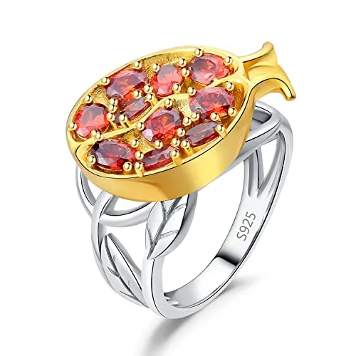JewelryPalace Melograno 2.7ct anello cocktail zirconia rossa