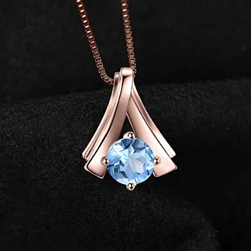 JewelryPalace Ventaglio 1ct collana argento 925 topazio azzurro 45cm