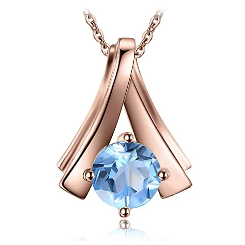 JewelryPalace Ventaglio 1ct collana argento 925 topazio azzurro 45cm