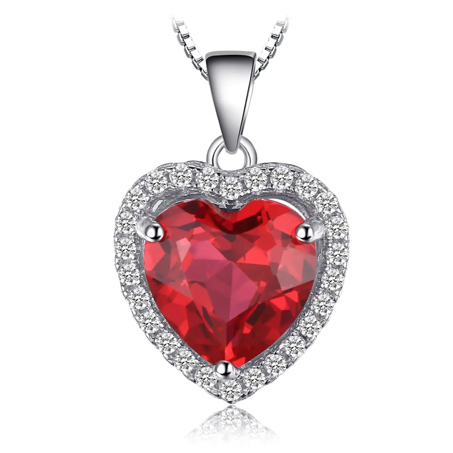 JewelryPalace Cuore 4ct Rubino collana argento 925 cuore