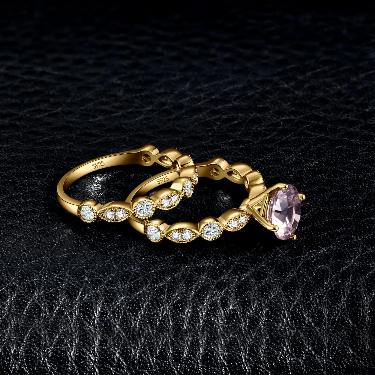 JewelryPalace Vintage Halo Pera anello morganite oro rosa