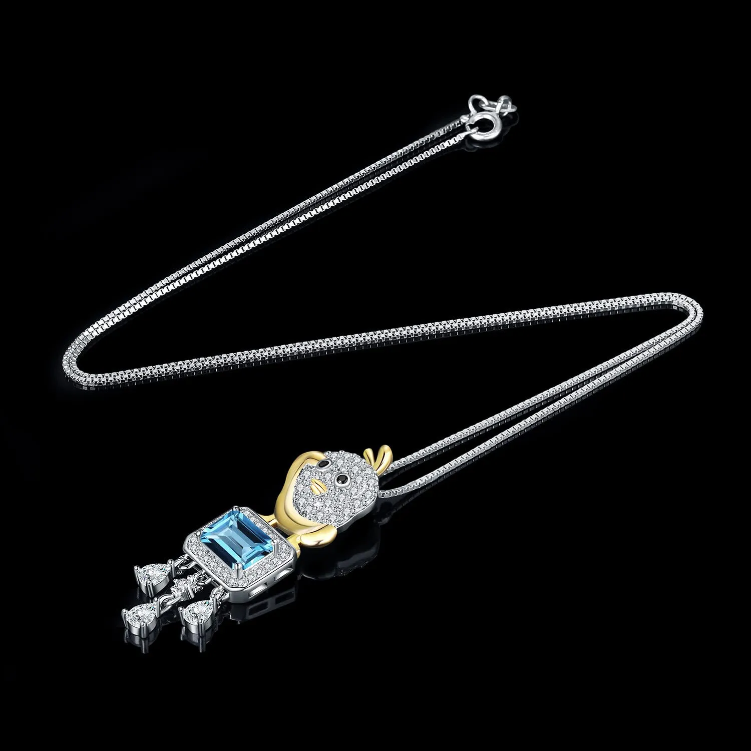JewelryPalace collana 1.8ct topazio blu catena 45cm