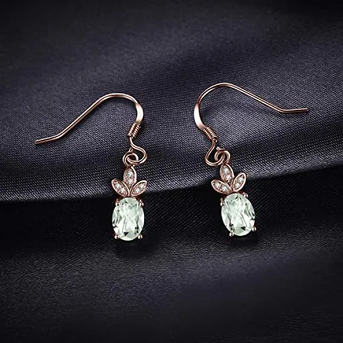 JewelryPalace 1.9ct orecchini pendenti ametista verde oro rosa