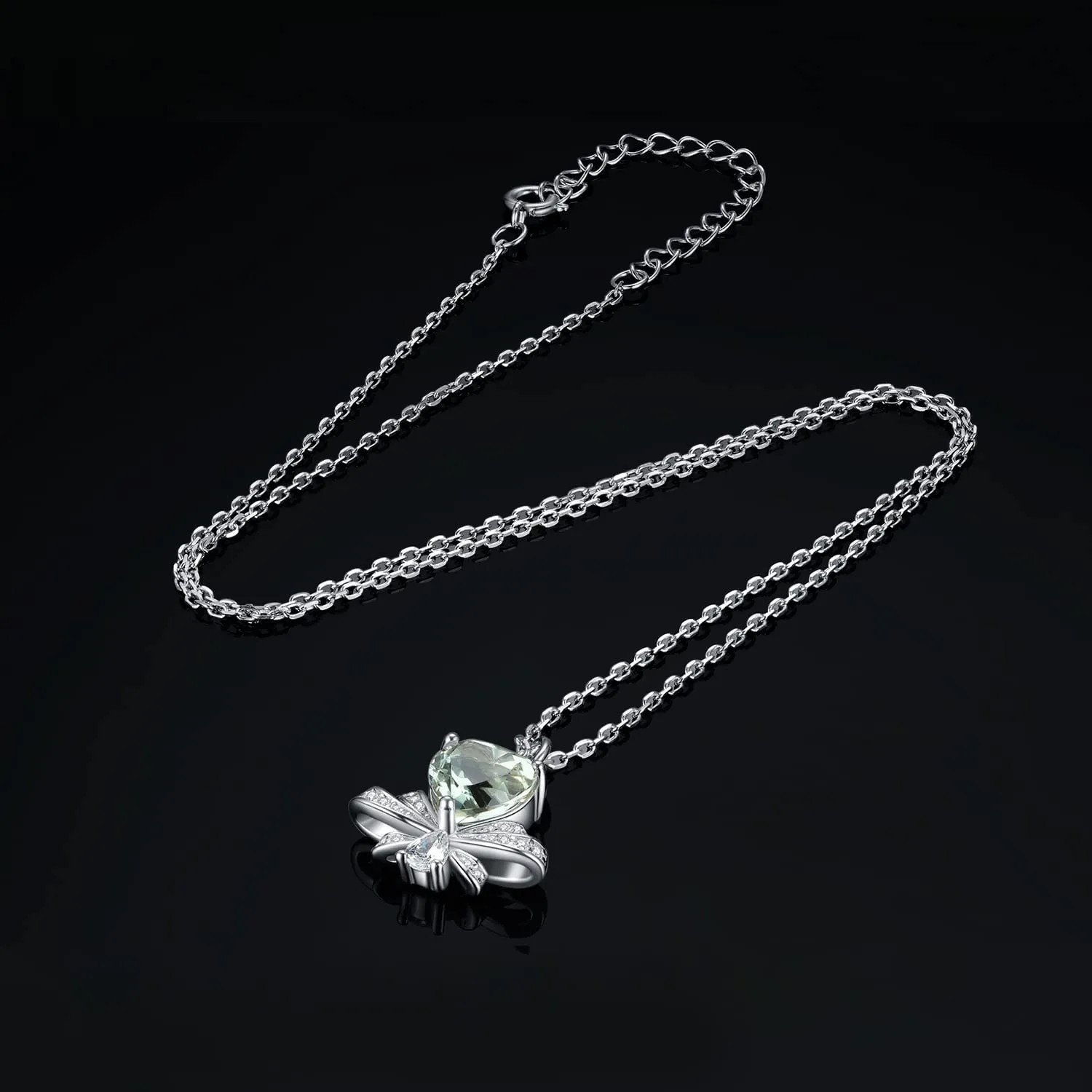 JewelryPalace Cuore 2.2ct Collana Argento Ametista Verde Pera