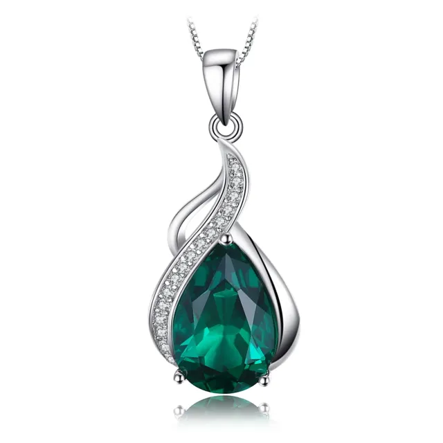 JewelryPalace Goccia 2.8ct Collana Argento Smeraldo 45cm