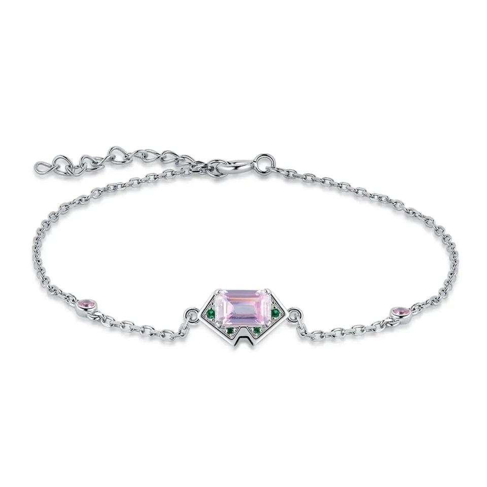 JewelryPalace 1.1ct bracciale zirconia rosa argento