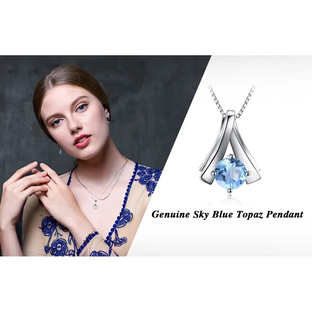 JewelryPalace Ventaglio collana topazio azzurro 45cm argento