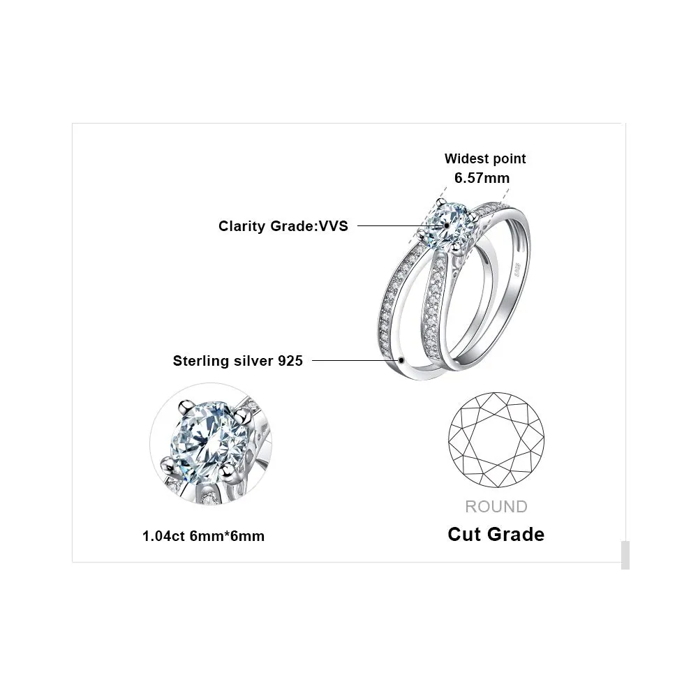 JewelryPalace 1.3ct Anello Solitario Fidanzamento Tre Ori Oro