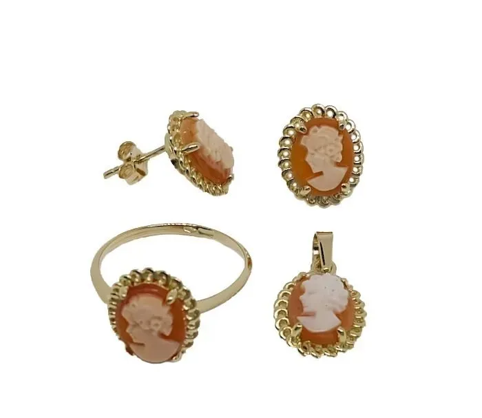 Gioielli Celiento Cameo Parure Oro Giallo 18kt Donna