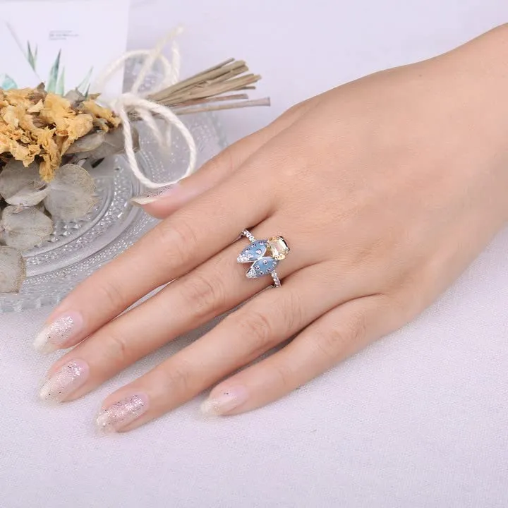 JewelryPalace Cicala 1.1ct anello argento 925 citrino smaltato
