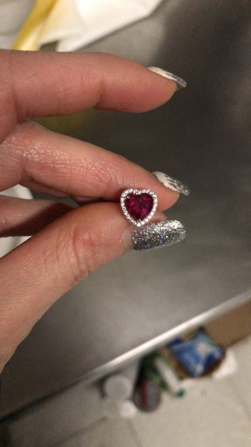 JewelryPalace Cuore 3.8ct Rubino orecchini argento lobo