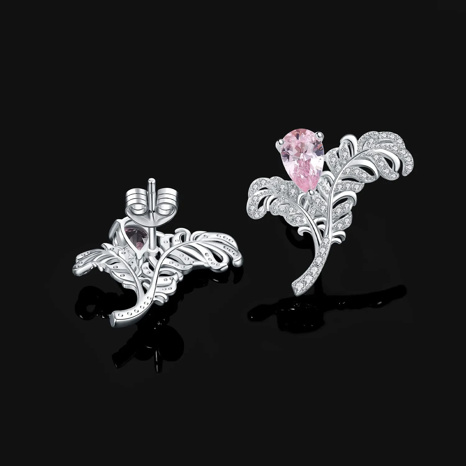 JewelryPalace Piuma 1ct Orecchini Bottone Argento Morganite