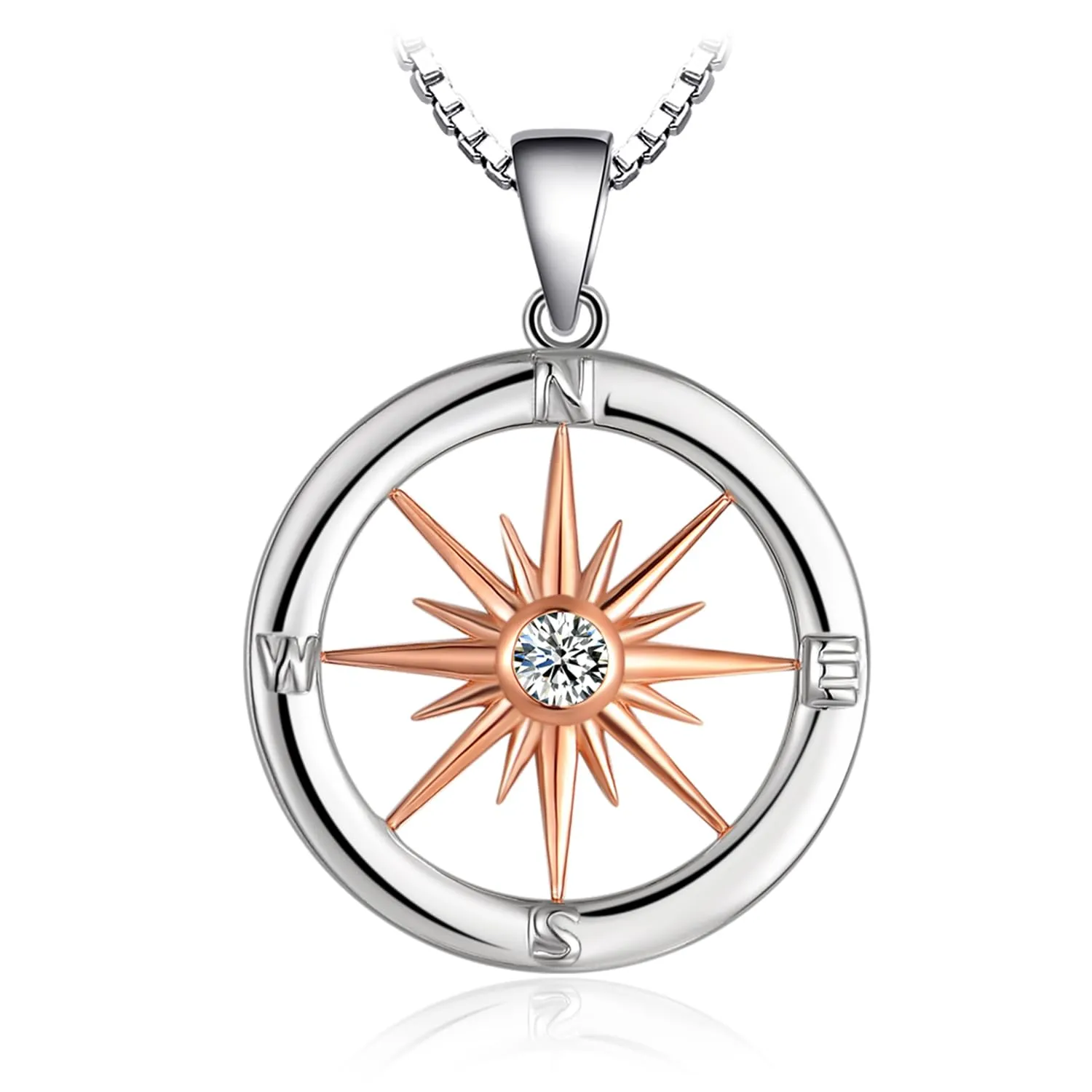 JewelryPalace Rosa dei Venti collana argento zirconi 45cm