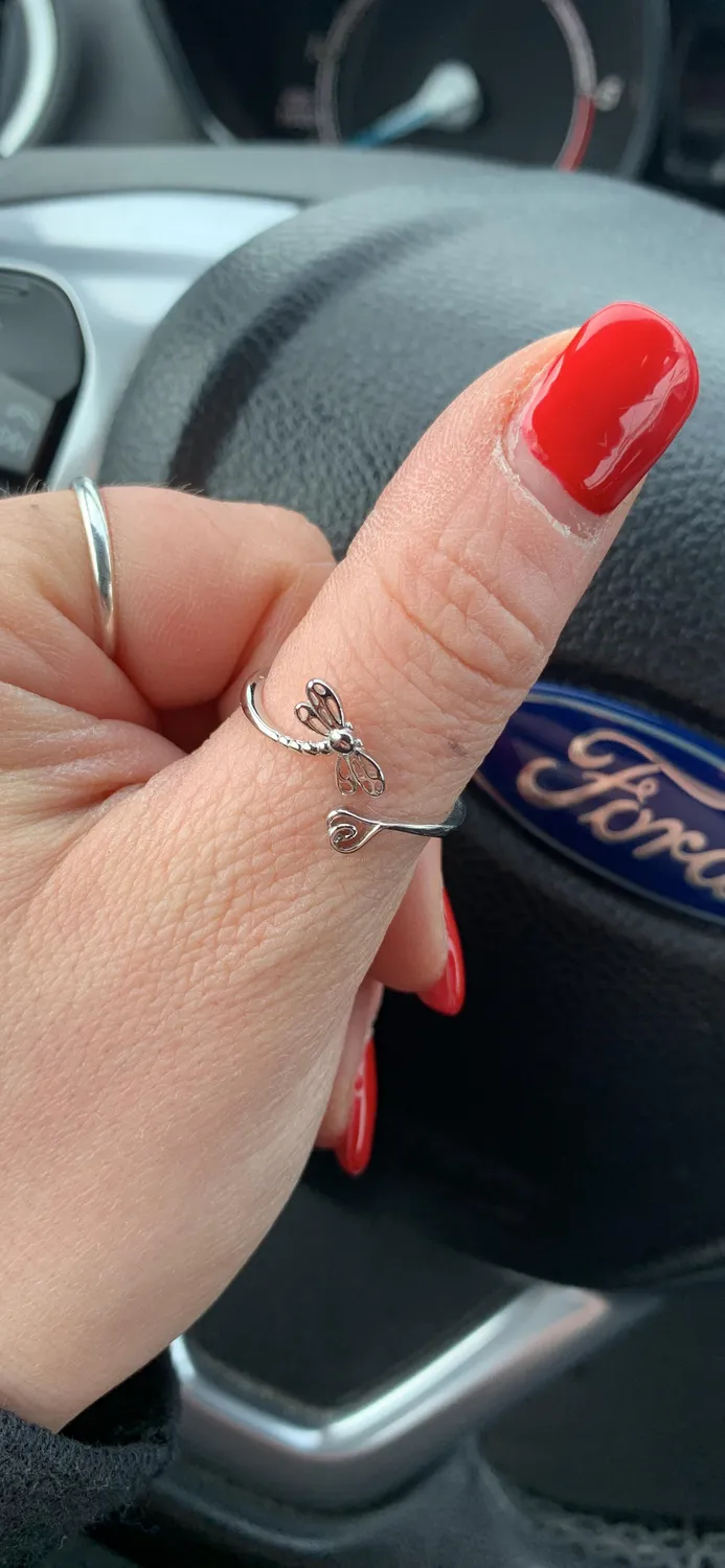 JewelryPalace Libellula Anello Aperto Argento Regolabile