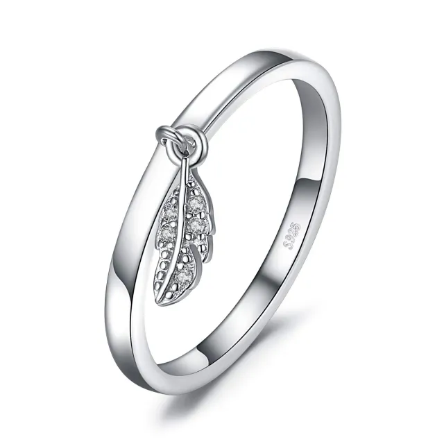 JewelryPalace Foglia Zirconia anello argento 925 misura 14.5