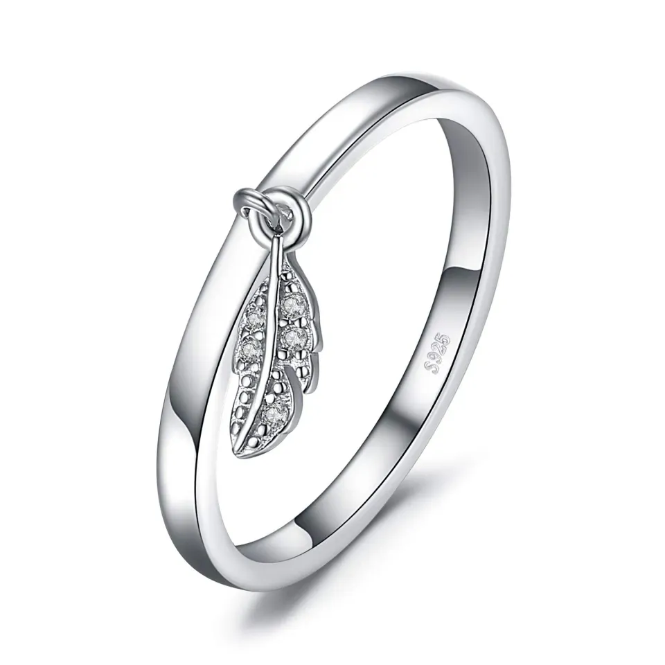 JewelryPalace Foglia Zirconia anello argento 925 misura 14.5