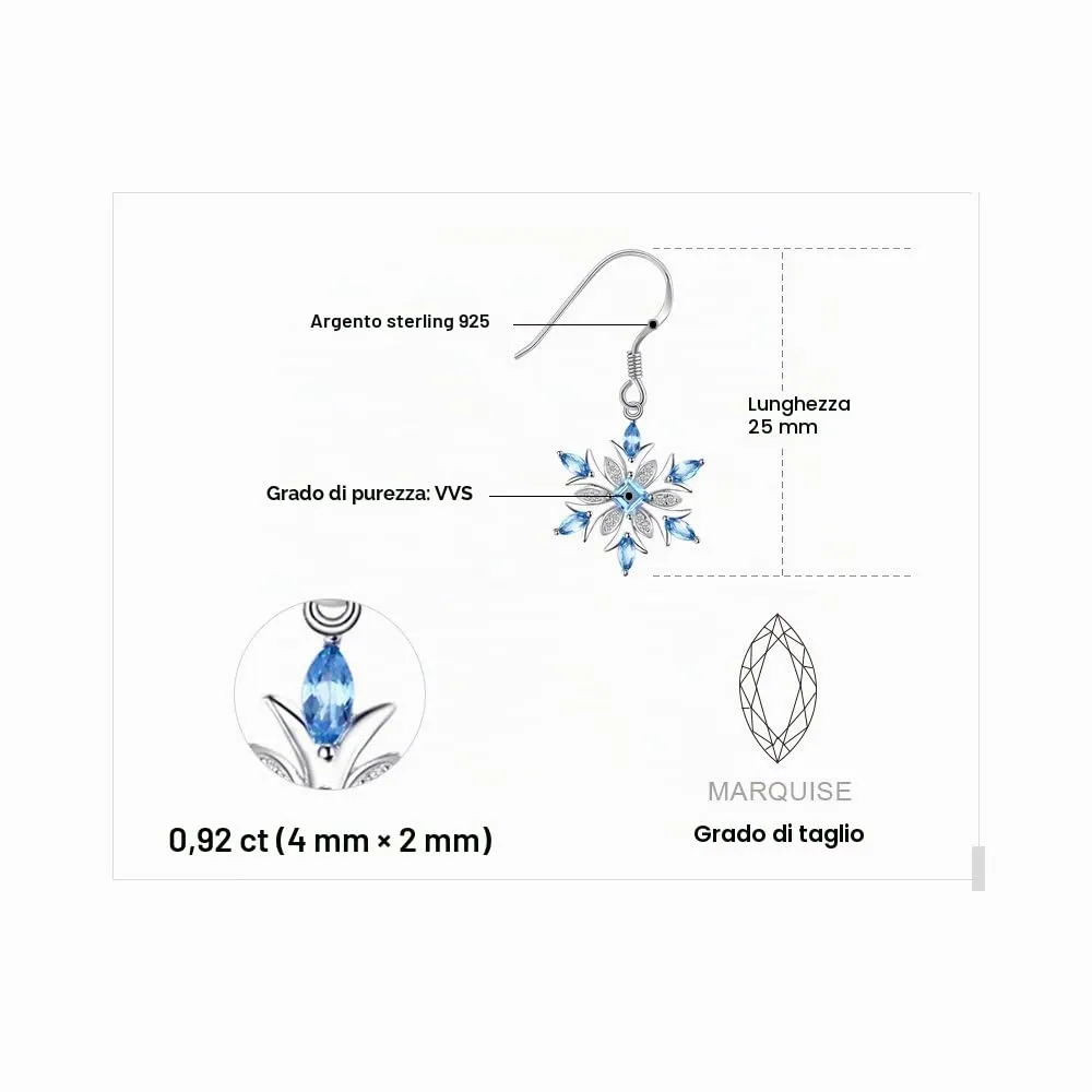 JewelryPalace Fiocco di Neve orecchini argento topazio