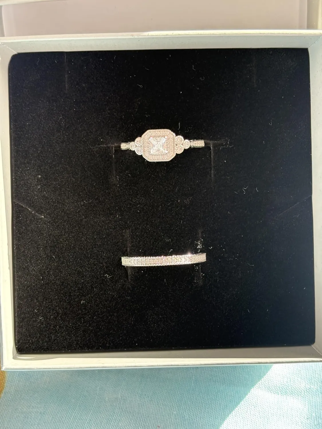 JewelryPalace Halo 1ct taglio principessa anello argento
